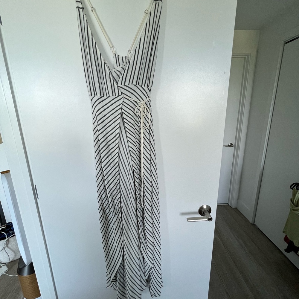 Reformation striped wrap around maxi dress Sz xs/s